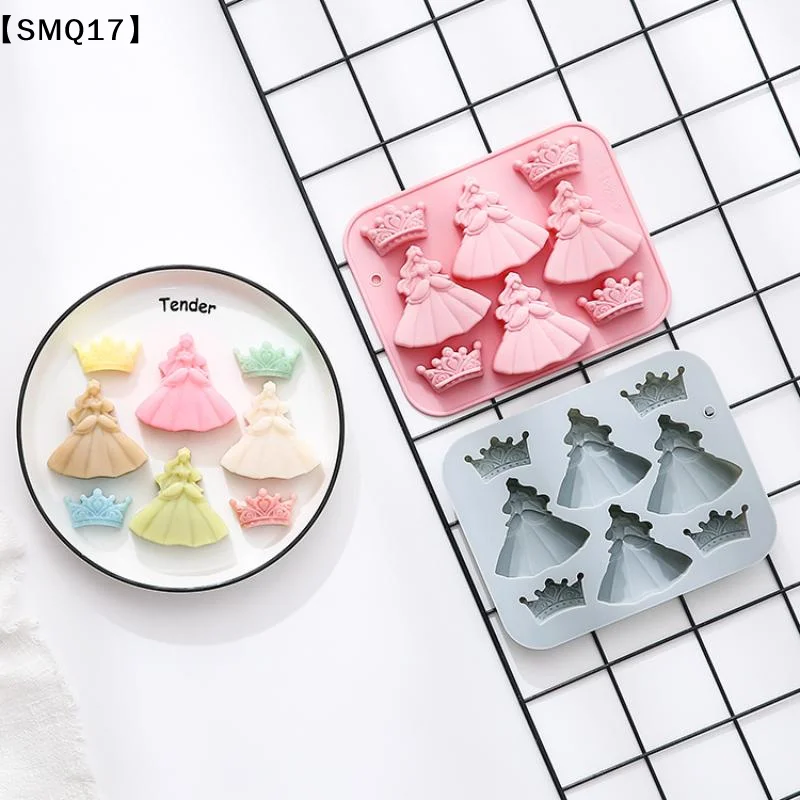 3D Printing With Silicone - แม่พิมพ์ซิลิโคนรูปมงกุฎเจ้าหญิง 3 มิติ 8 ช่อง สำหรับทำเรซินอีพ็อกซี่