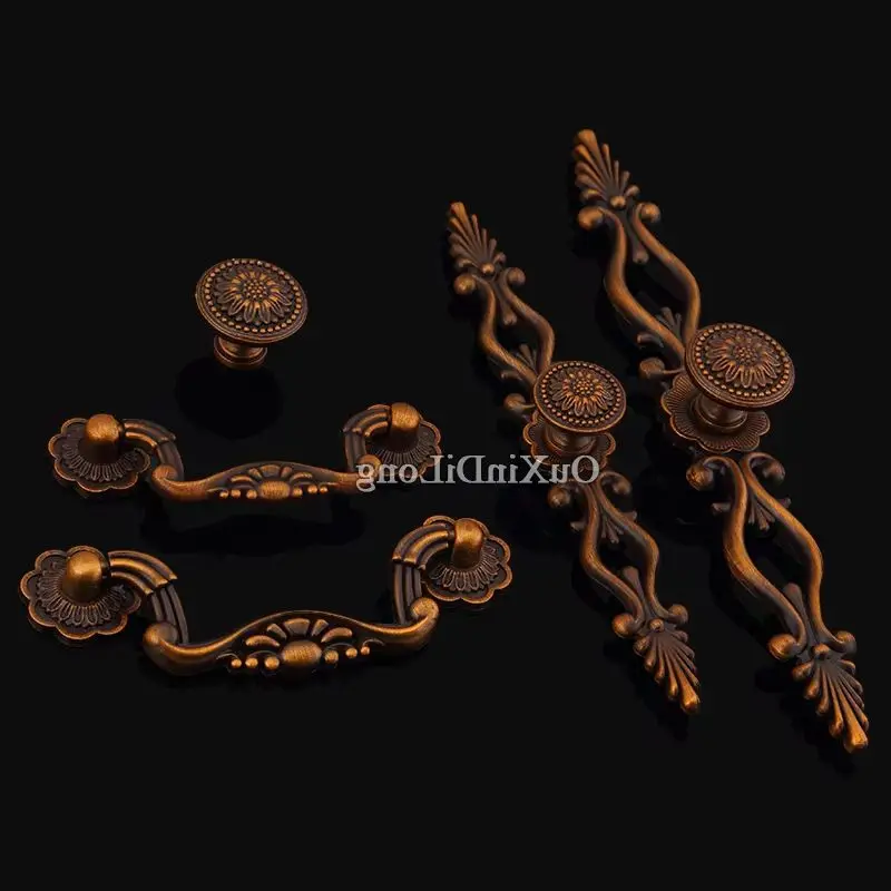 Retro 20PCS Zinc Alloy Antique Silver Furniture Pulls Handles Drawer Knobs Cupboard Wardrobe Closet Dresser Cabinet Door Pulls