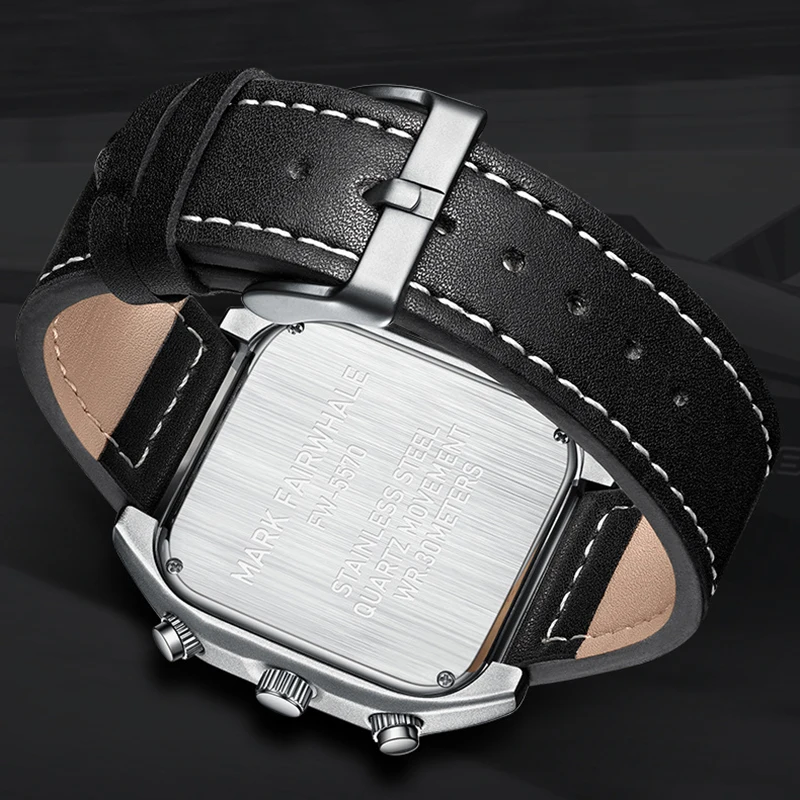 Modne zegarki męski Top markowy Fairwhale luksusowy automatyczny zegar z datą męski skórzany pasek kwarcowy zegarek na rękę Reloj Dropshipping