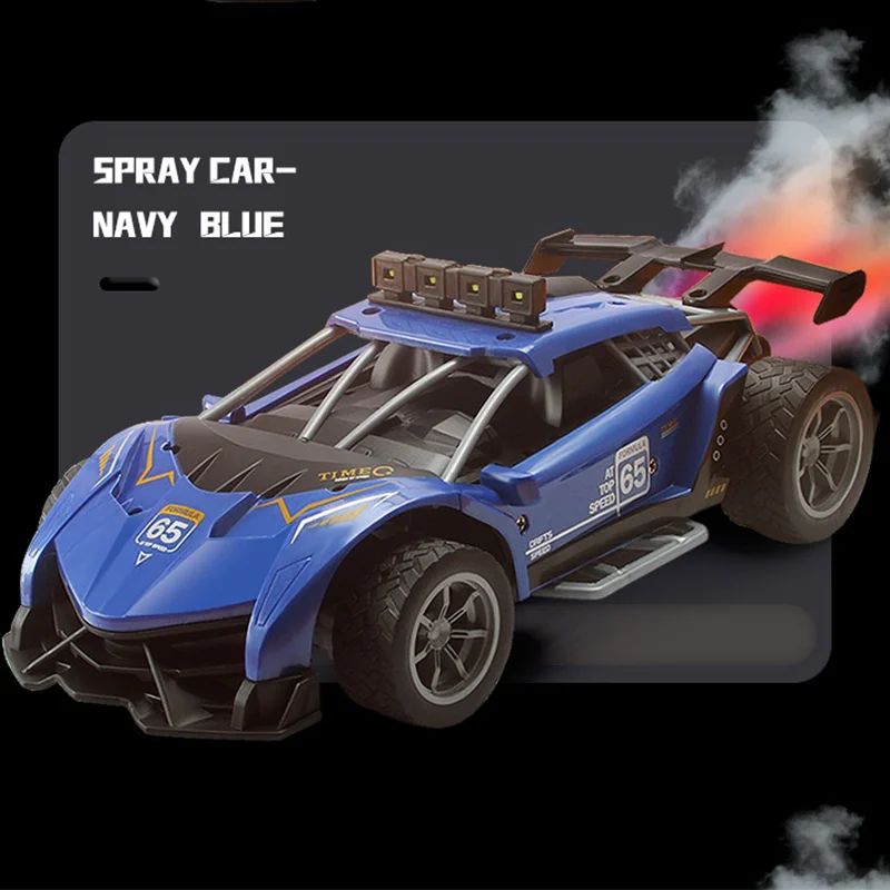 รถบังคับวิทยุความเร็วสูง ข้ามพรมแดน อัตราส่วน 1:16 ของเล่นรถไฟฟ้าสำหรับเด็ก ชาร์จไฟได้ 2.4G พร้อมฟังก์ชั่นพ่นละอองน้ำ จำลองการดริฟท์ ขับเคลื่อน 4 ล้อ