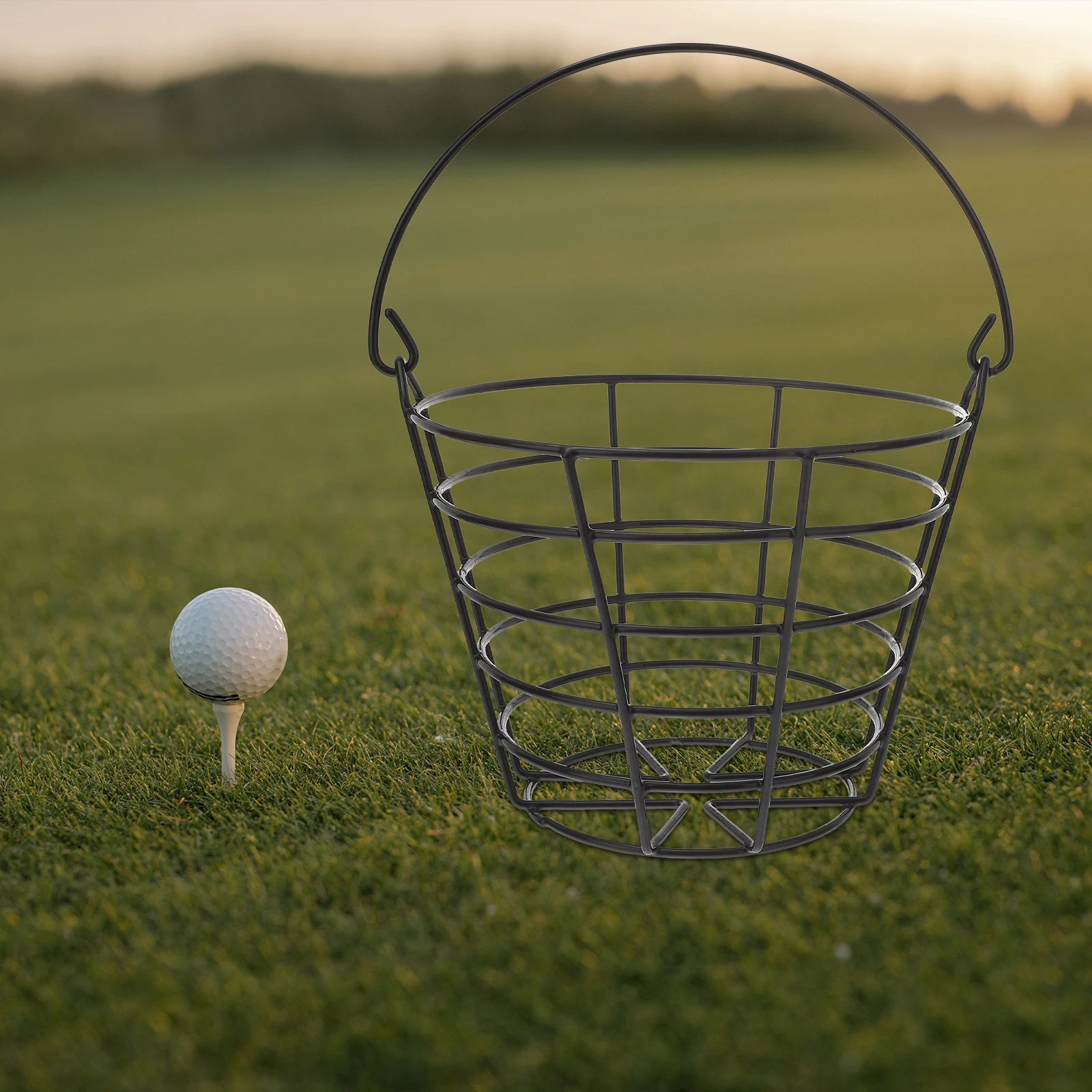 

1pc Golf Ball Basket Metal Wire Organizer Outdoor Balls Holder Large Capacity Durable Iron Material Ball Storage Container Metal