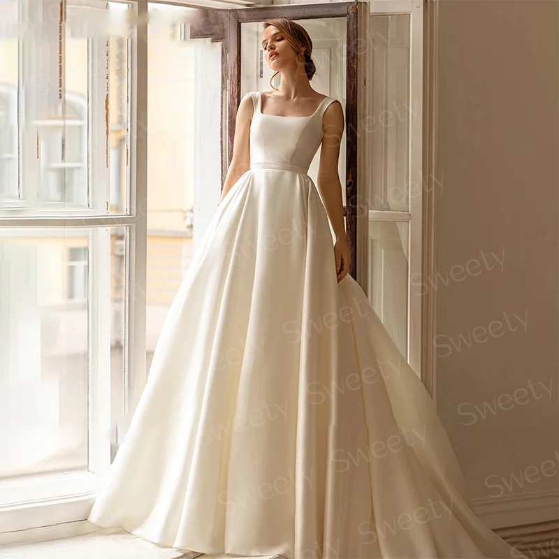 Robe de Mariée Glamour en Dentelle Brodée sur Filet, Tenue de Princesse Chic à Manches sulf, Col Bateau, pour Patients