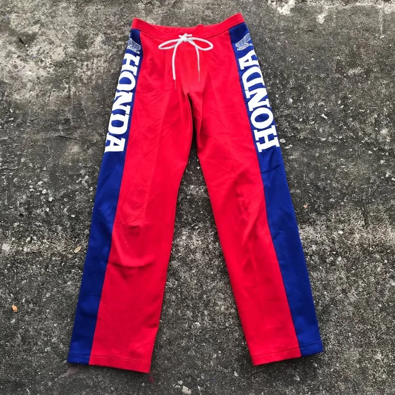

25/26 модные классические красные и синие спортивные брюки Honda High Street, мужские быстросохнущие велосипедные брюки для гонок на мотоциклах
