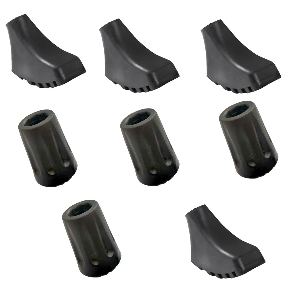 8 Pcs Trekking Pole Pads Thickened Tip Covers Anti-skid Crutch Foot Protectors Non-slip Walking Sticks Feet Plastic Poles