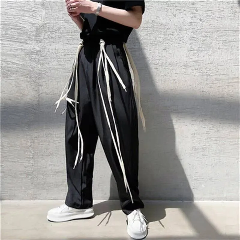

Autumn And Fashion Men's New Personality Trousers Spring Detachable Belt Decoration Youth Sunshine Leisure Loose Large Pants
