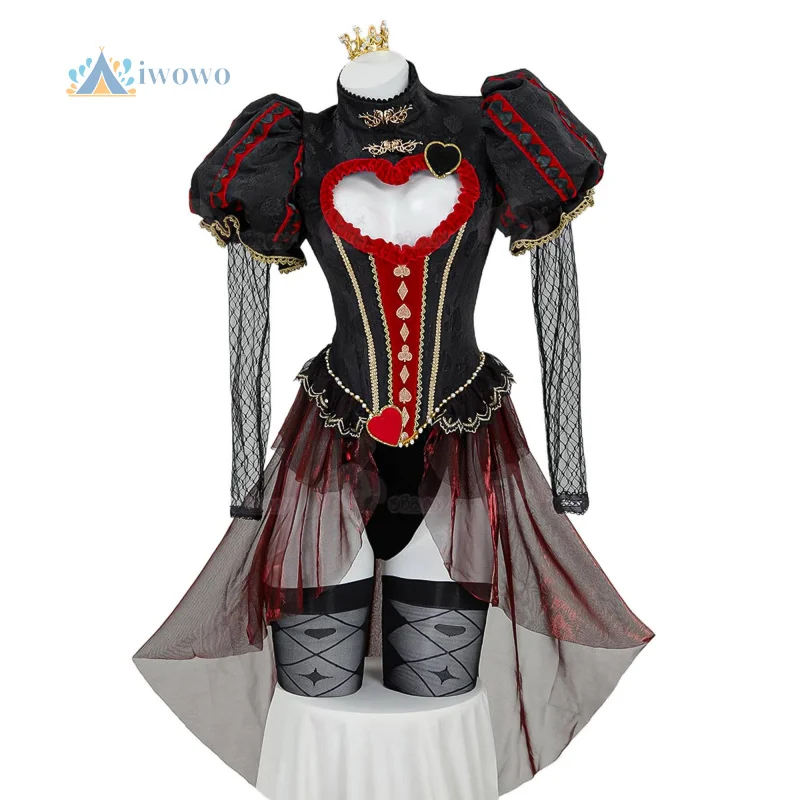 

Костюм королевы сердец для косплея «Алиса в стране чудес», женский костюм на Хэллоуин в винтажном стиле с вырезом в виде сердца, карнавальная форма