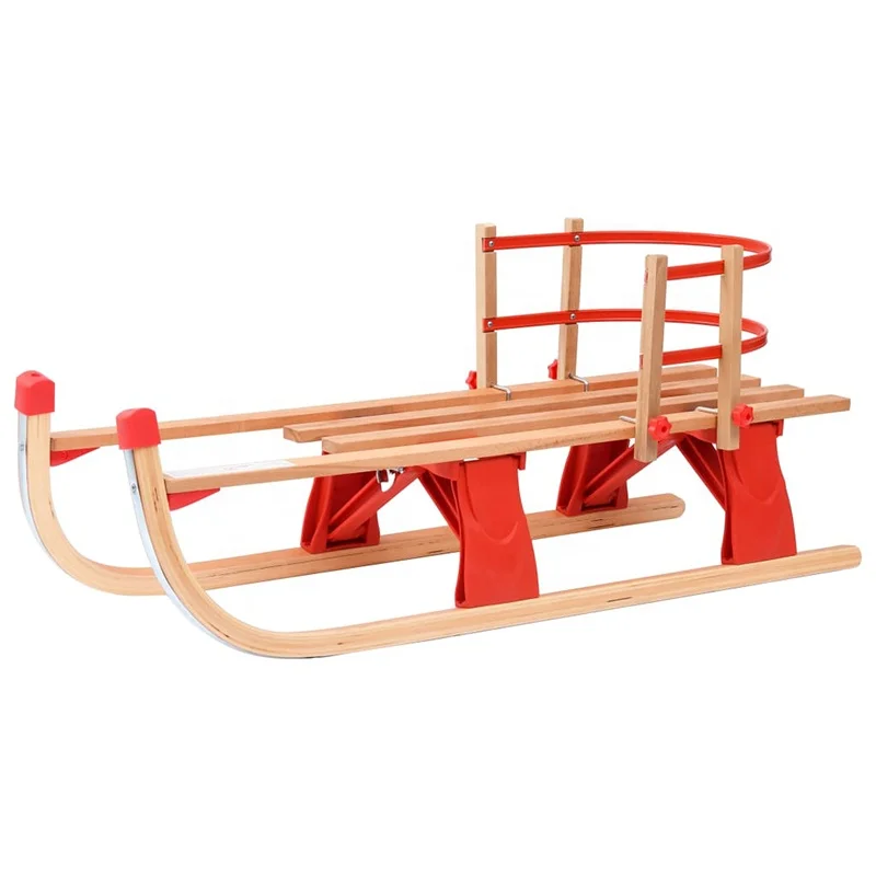 Children's Snow Foldable Sled Wood for Winter Toys