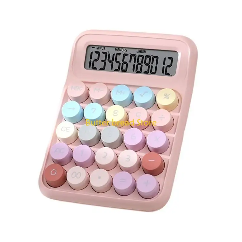 W89C Mechanical Calculator with 12 Digit Large LCD Display for Office Work Daily Use