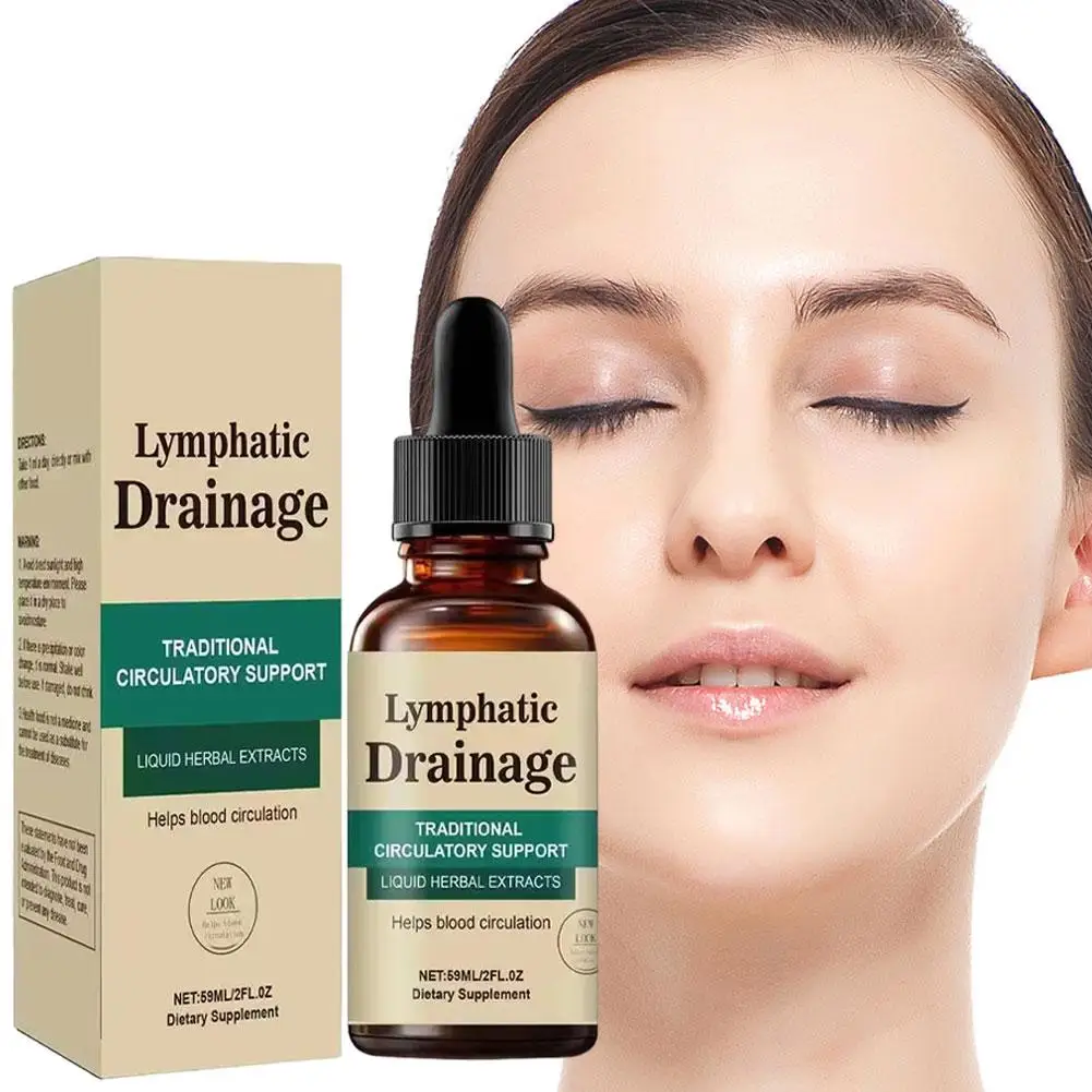 Organic Lymphatic Drainage Drops Natural Herbal Formula Easy To Use Reduce Swelling Detoxify Gentle Full Body Daily Use Drops