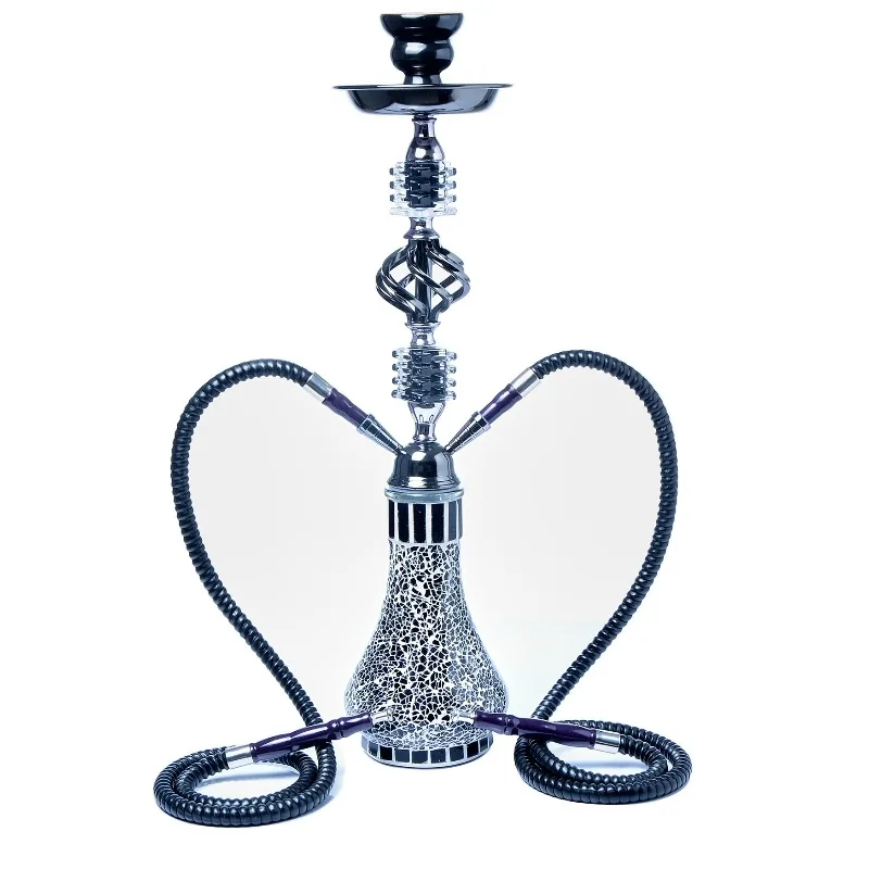 

Arabian hookah medium double tube mosaic crystal glass pipe full set of shisha