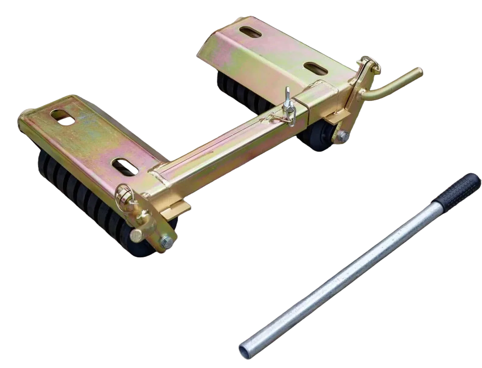 Heavy Duty Steel Self-Jacking Car Dolly With Hard Rubber Rollers 1T Load Capacity