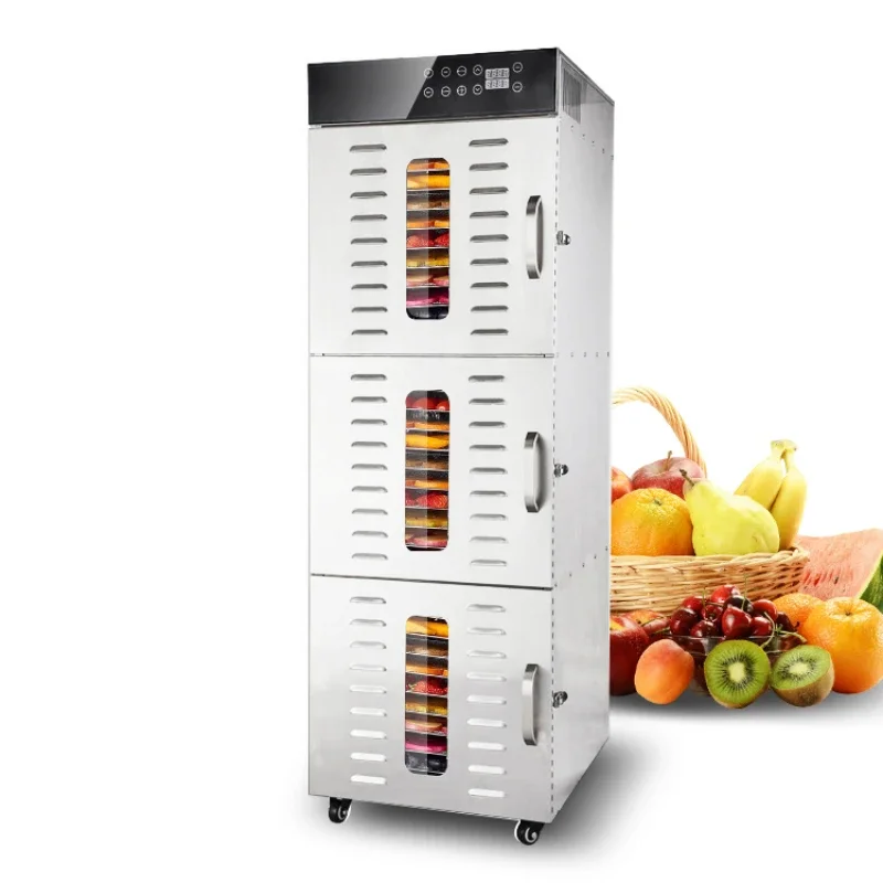 New vegetable machine 3 cabinets 36 trays commercial kitchen stainless steel fruit dehydrator food dryer