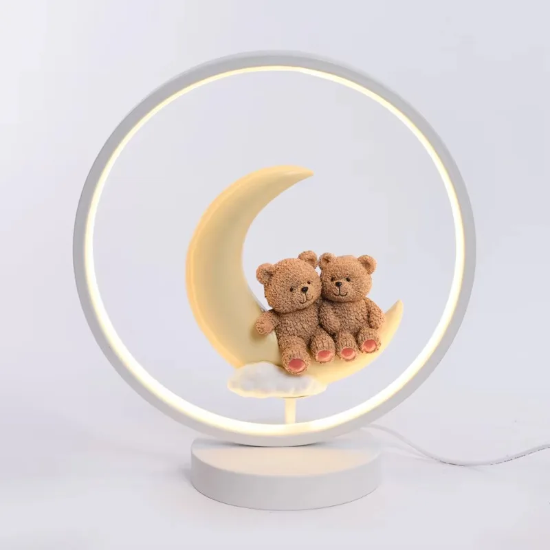 

Modern Art Animal Resin Figurine Home Decoration Bear Statue Table Lamp for Hotel Office Living Room