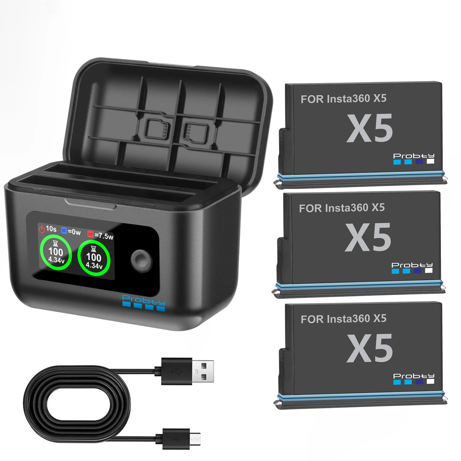 2850mAh voor Insta360 X5 Vervangende Batterij/Snellader doos voor Insta 360X5 Actie Camera Accessoires - afbeelding 1