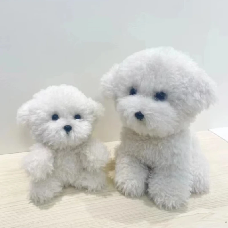 Cute Simulation Curly Plush Toy para Meninas, Bichon Dog, Vida Real, Kawaii, Presente de Aniversário, Namorada Acessórios