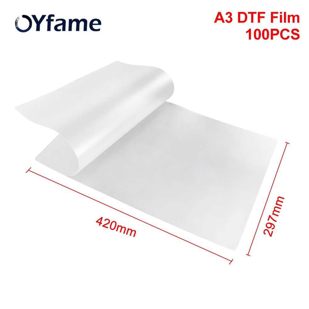 oyfame pet dtf film direto para filmar impressora maquina de impressao dtf a3 a4 r1390 l1800 100 pcs 01