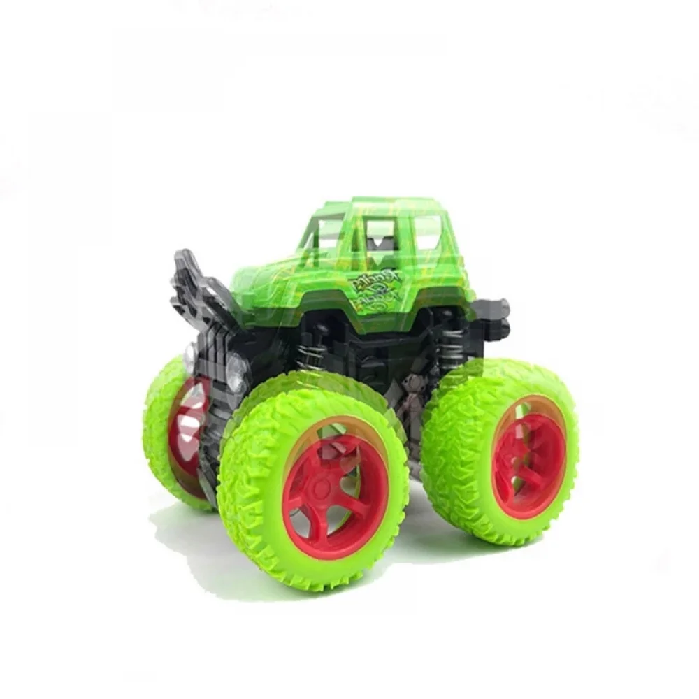 Mini Inertia Car Monster Truck Four-Wheel Drive Vehicle Crashproof Stunt Car Pull Back Toys for Boys Girls Kids Gift