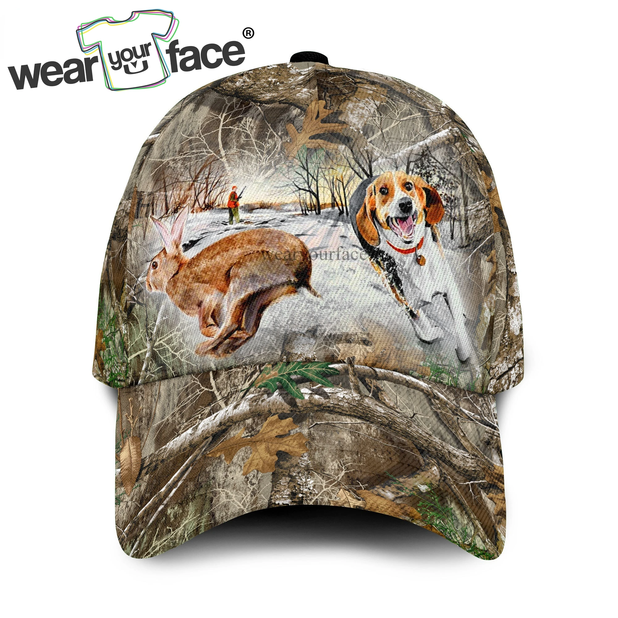 Deer Hunting Wildlife Dog Baseball Cap 3D All Over Printed Snapback Hat Men Women Adult Hip Hop Headwear Outdoor Sun Visor