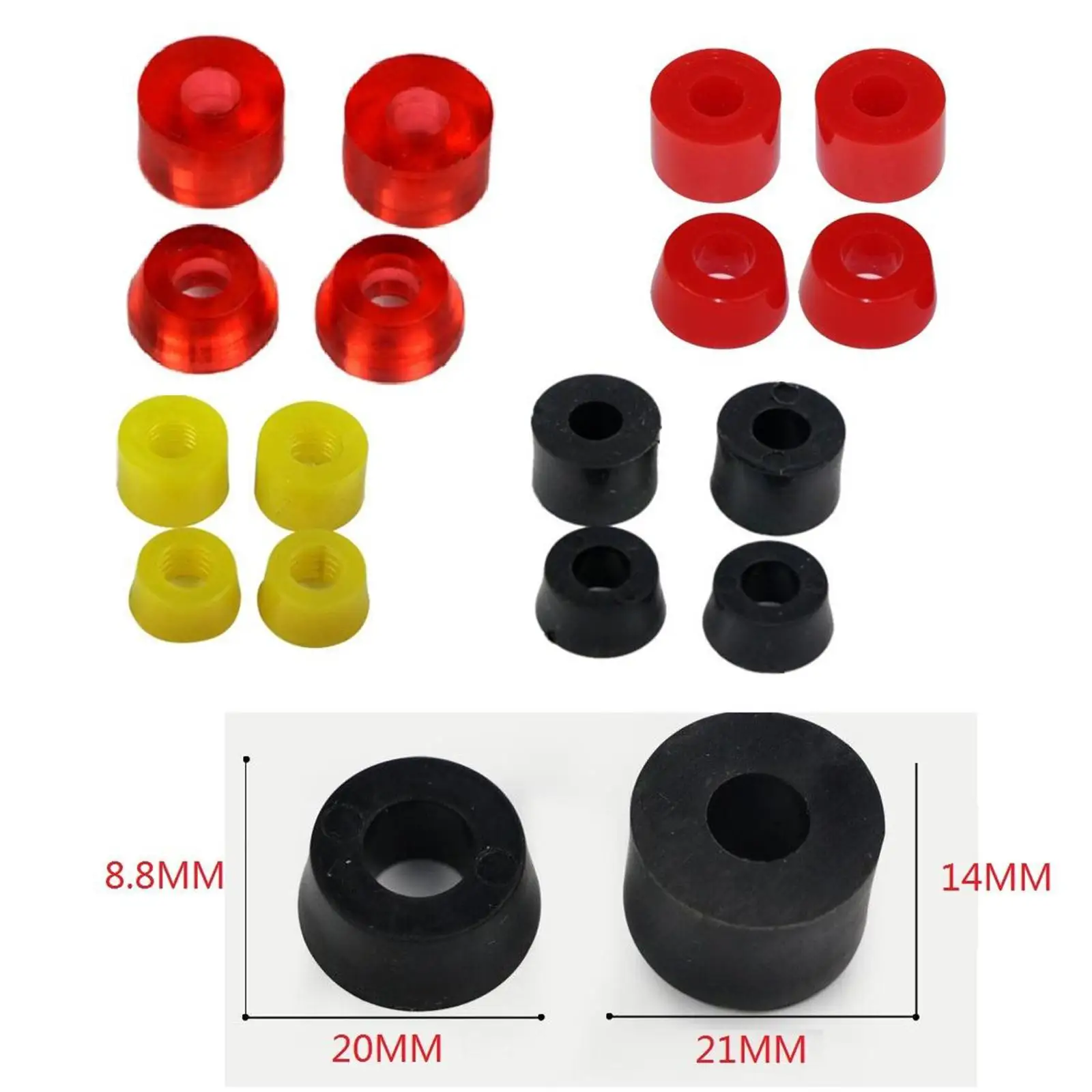 Durable Skateboard Truck Rebuild Kit Fish Plate Compatible PU Shock Pads and Bushings for Freestyle Skating view 6