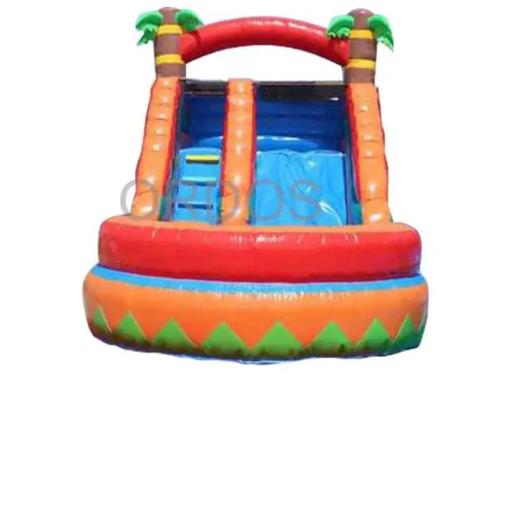 Commercial Tropical Palm Tree Inflatable Water Slide Bouncers Jumping Castles Inflatable Water Slides with Pool