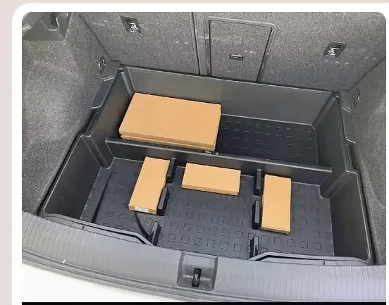 For Volkswagen T-Roc T Roc 2018 - 2021  Trunk storage box Trunk store content box spare tire storage central armrest receive