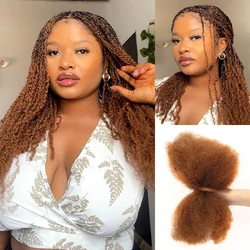 Queen Virgin Remy peruvian Hair Afro kinky Bulk Human Hair For Braiding Dreadlock Hair Brown Color 50g/Pc Extension BraidHair