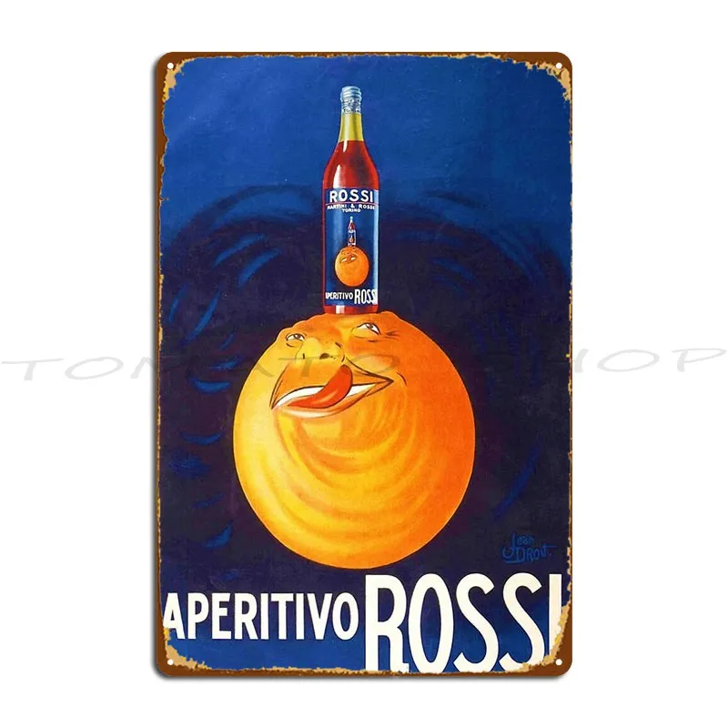 1930 S Vintage Blue Aperitivo Rossi Aperitif Metal Plaque Poster Garage Cinema Rusty Decoration Print Tin Sign Poster