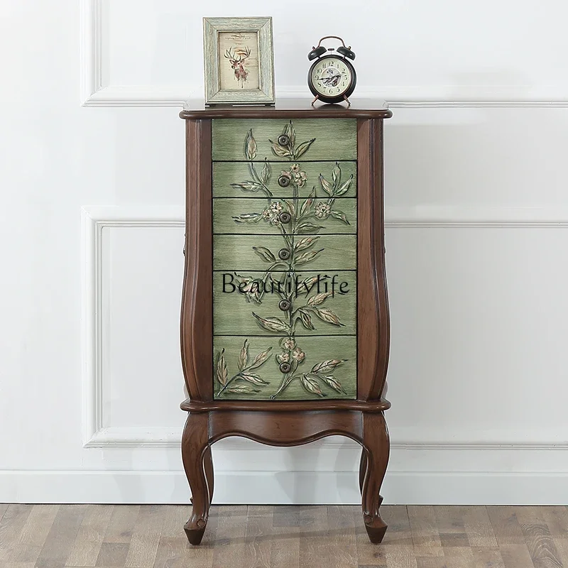 

02*European American chest of drawers jewelry storage cabinet floor jewelry cabinet