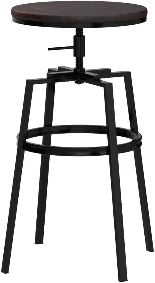 Counter Height  Stools, , Swivel Adjustable, Round Top Pub Bistro Kitchen Dining Side Chair Metal Barstools with Footrest