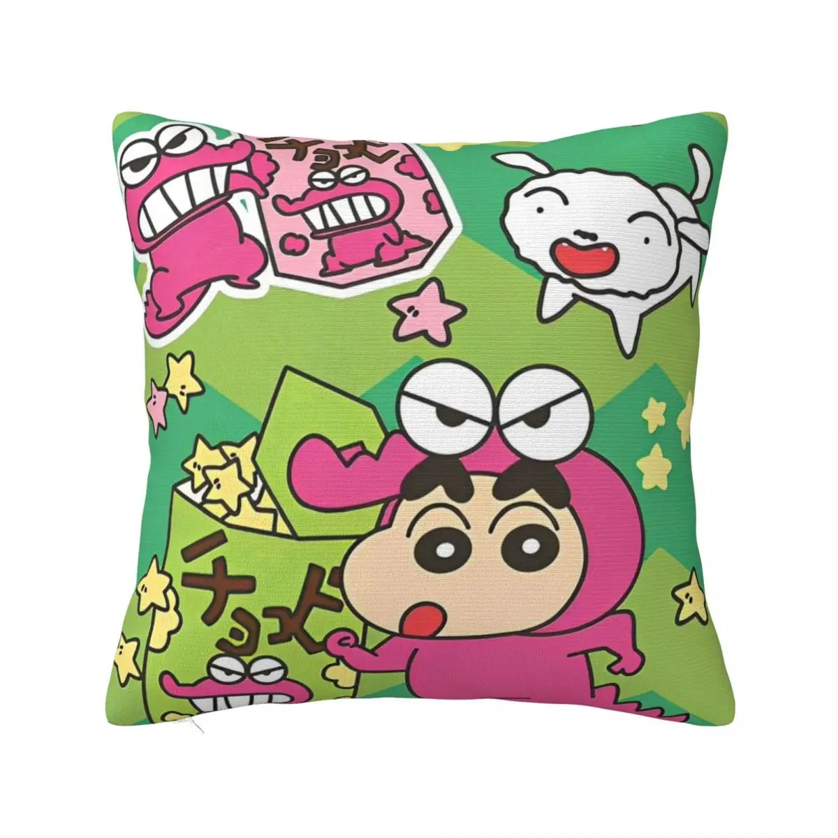 Funda de almohada de poliéster con dibujo de Shin-chan Chocobi para coche, cubierta de cojín de dibujos animados japoneses, suave, 40cm