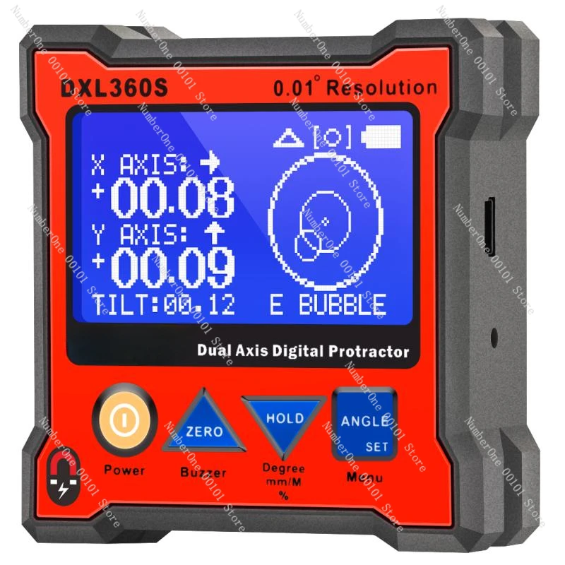 

Jingyan Electronic Level with Magnetic Angle Meter Angle Ruler Box High-precision Dual-axis Digital Display Inclinometer DXL360S