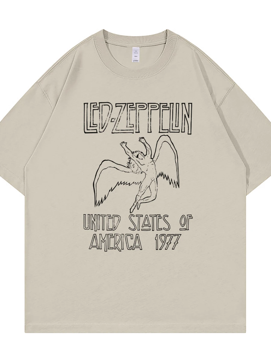 Vintage American Street Style Pure Cotton Casual Loose round Neck Rock Short Sleeve T-Shirt Youth Popular Breathable Summer Tee