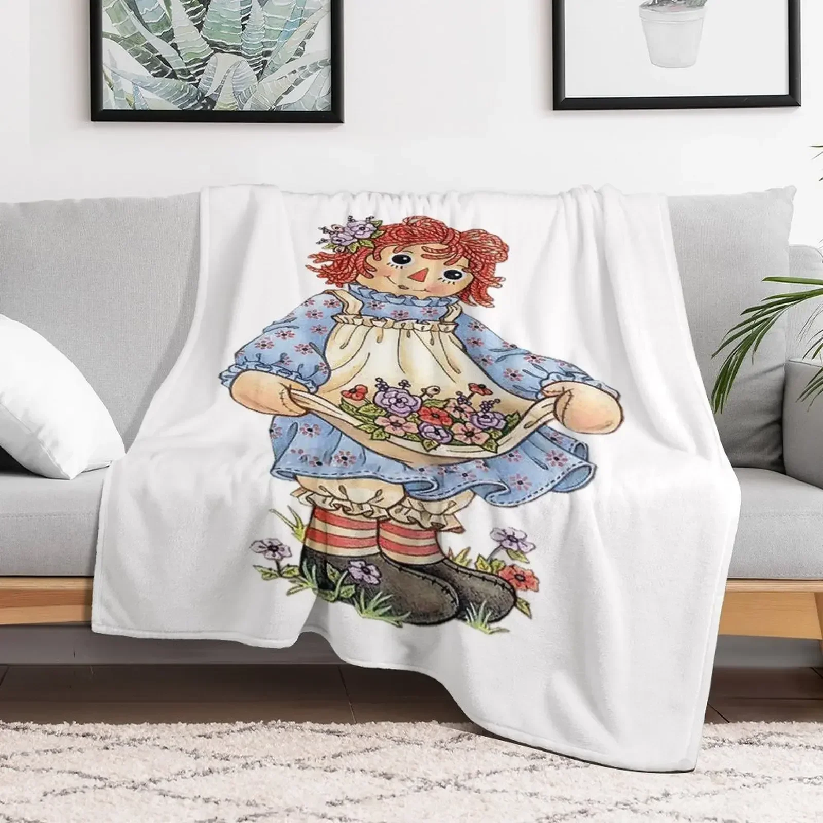 Raggedy Ann And Raggedy Andy Throw Blanket Personalized Gift Decorative Beds Blankets