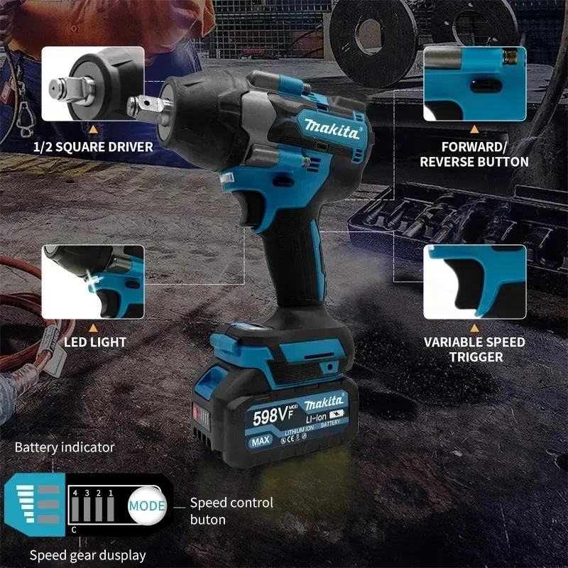 

18V Makita DTW700 Brushless Impact Wrench Bare Unit 1/2" Square Drive Cordless Lithium Ion Tool Repair, Screwdrive