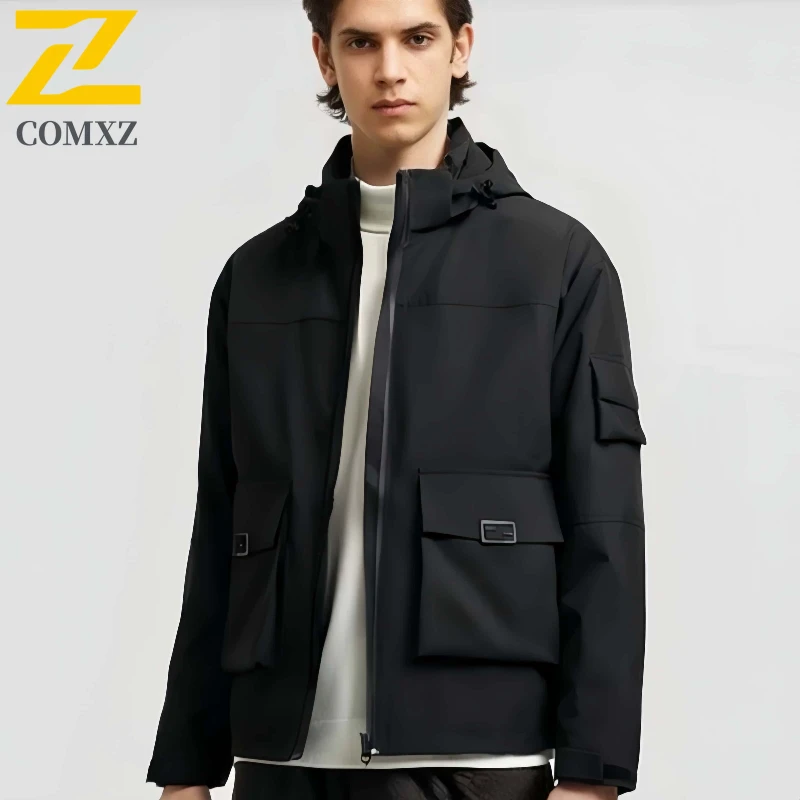 

Couple's Charge Jacket 2025 New Fashionable and Versatile Multi Pocket Workwear Hoodie Outdoor Camping Travel Windcoat Raincoat
