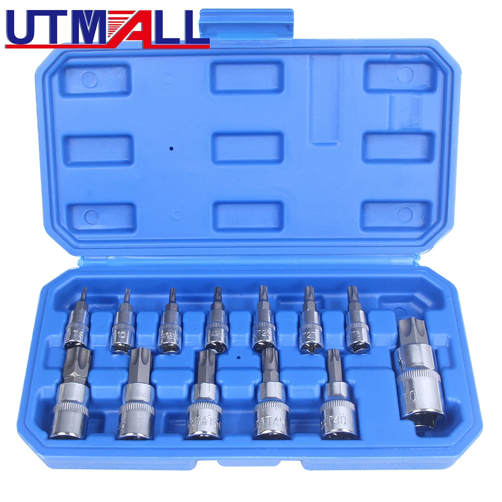 13 Piece Set With Internal Hexagonal Socket Wrench External And Quick Ratchet Screwdriver Bit 1/4inch,3/8inch & 1/2inch Drive