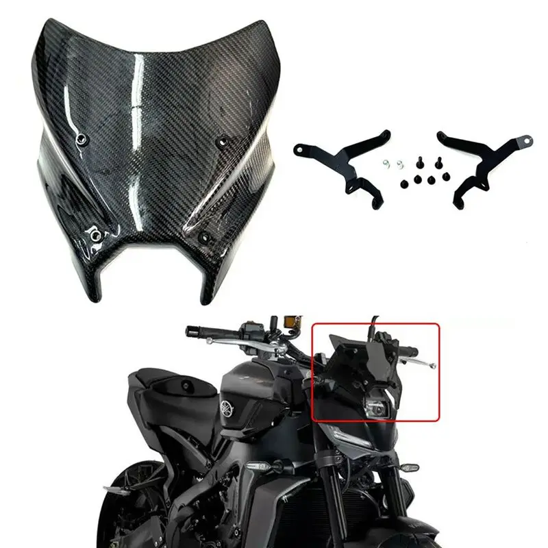 ABHX-Motorcycle Touring Windshield Visor Double Bubble Windscreen Deflector For YAMAHA MT-09 2024-2025