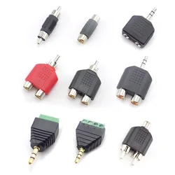 3.5mm male to 2 RCA jack adapter male to male female AV Audio Connector plug2 in 1 Stereo Headset Dual Headphone Audio plug