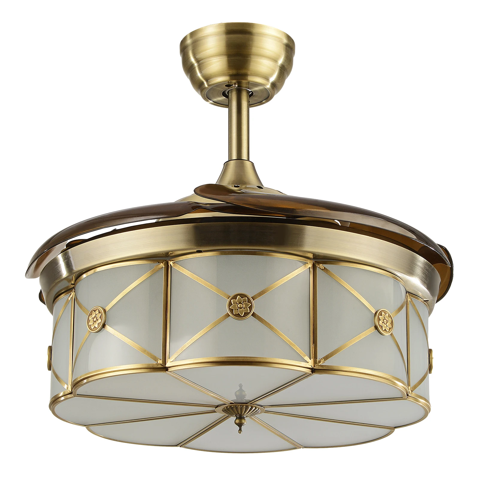 Ceiling Fan Light with Remote Control, Adjustable Wind Speed, LED Light, Energy-Saving, Stylish Petal Design, Ideal for Home,