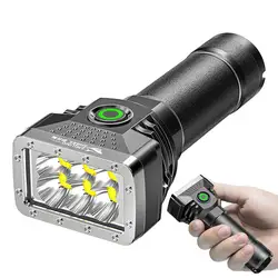 1500mAh 100000   Torcia da lumen Torcia a 6 LED a 4 marce Torcia ricaricabile antipioggia Torcia a LED per escursioni in campeggio all'aperto