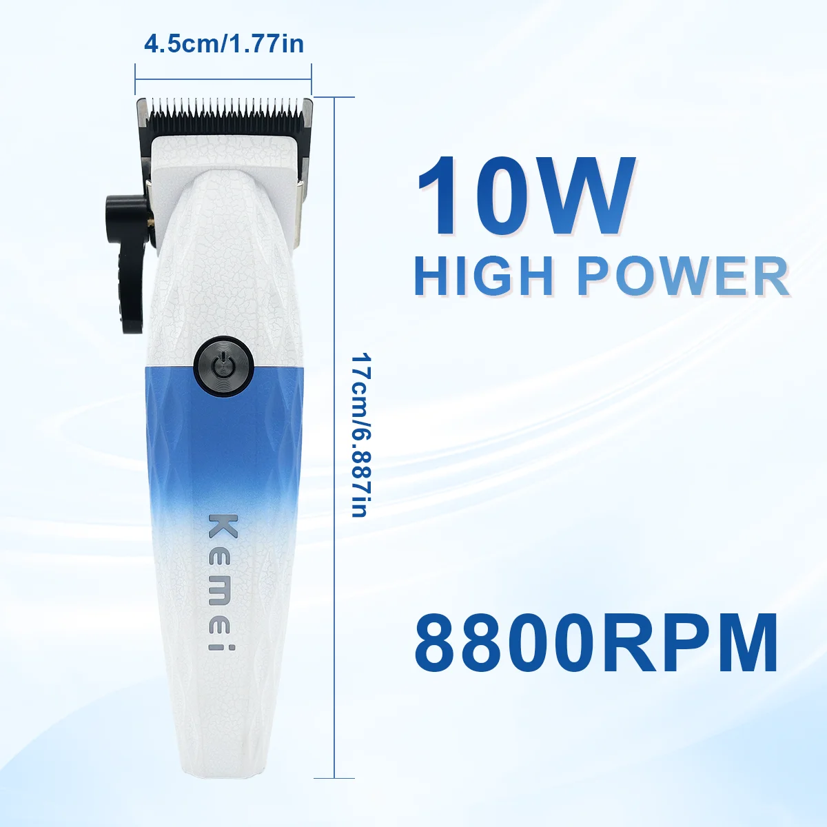 Kit de máquina de cortar cabelo profissional lâmina dlc 10000rpm com carregador base azul faca hipoalergênica net dupla folha máquinas barbeiro