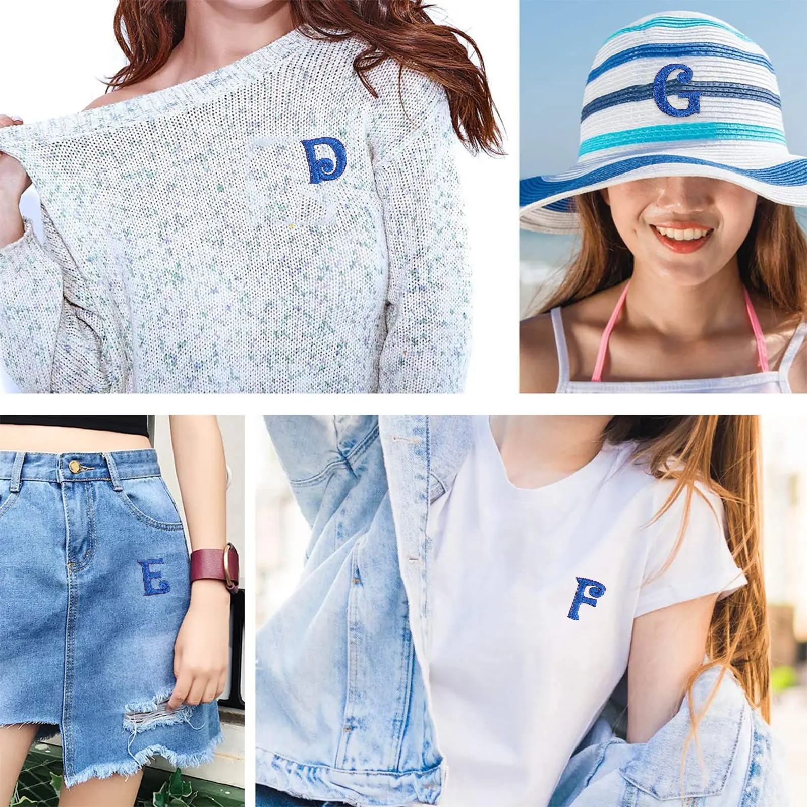 

26Pcs Alphabet Embroidery Stickers Reusable Cloth Letter Patches for Garment Repair DIY Jean Jacket Hat Customization