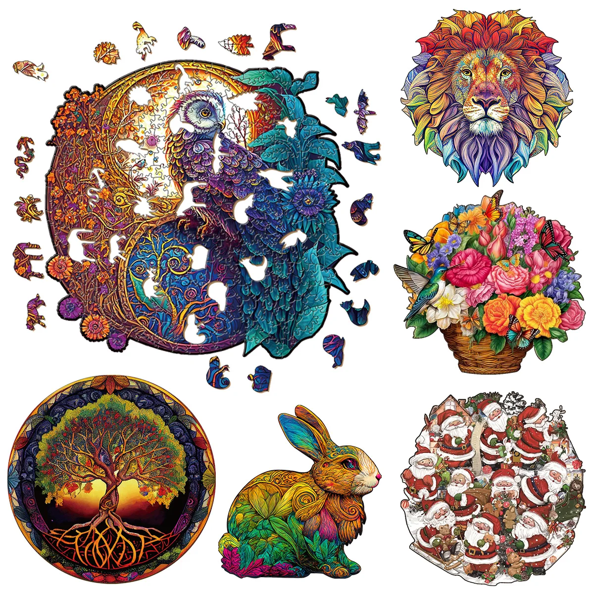 

Fabulous Irregular Wooden Puzzles Exquisite DIY Wood Crafts Family Interactive Educational Toys Christmas Gifts For Kids Adults