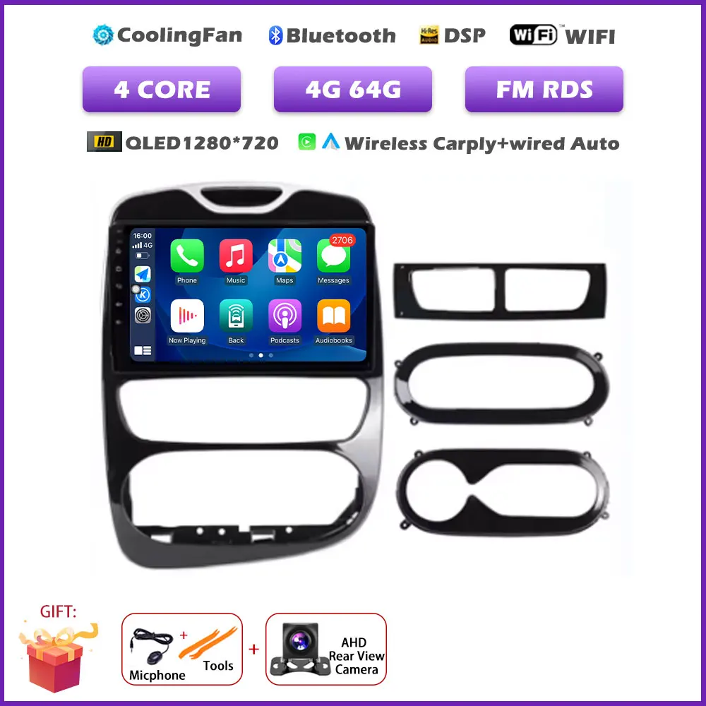 Voor Renault Clio 4 2012-2016 Carplay autoradio multimediaspeler Android 16 Auto WIFI GPS navigatie DSP stereo BT tools