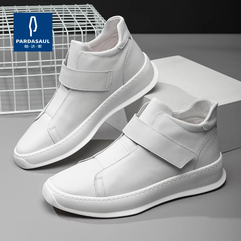 Winter new high top shoes, warm white shoes, trendy board shoes, men's casual shoes 81022