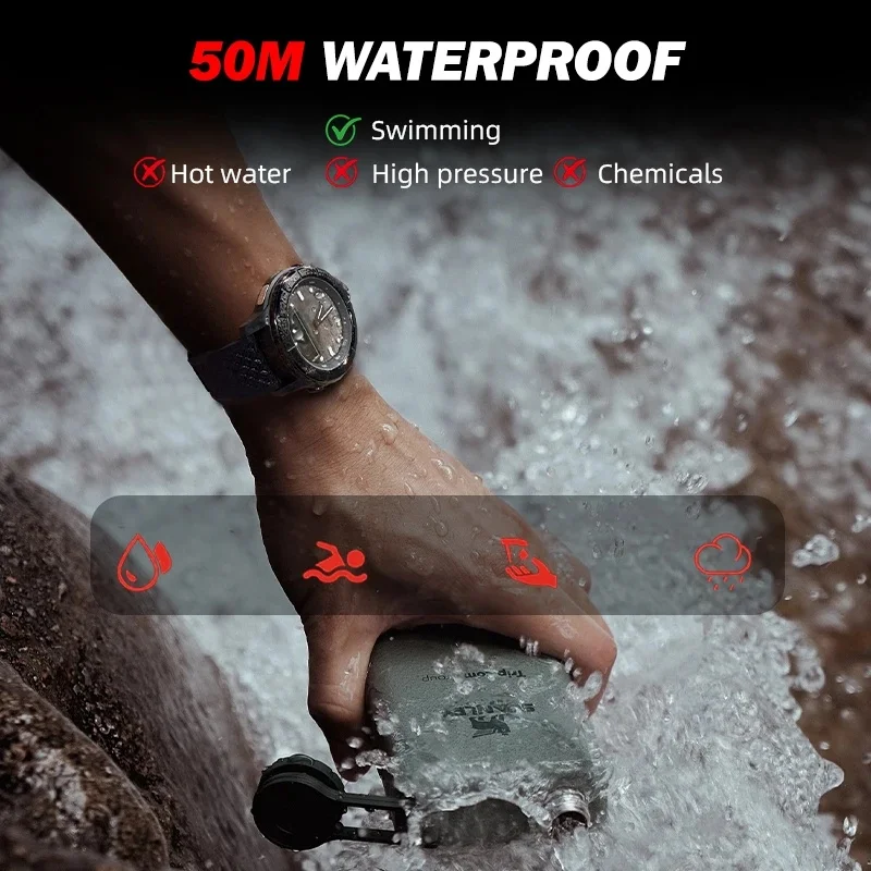 NORTH EDGE 2026 THARSIS Men's Carbon Fiber Watch 50M Waterproof Outdoor Hiking Sports Watch with Altimeter Barometer Compass