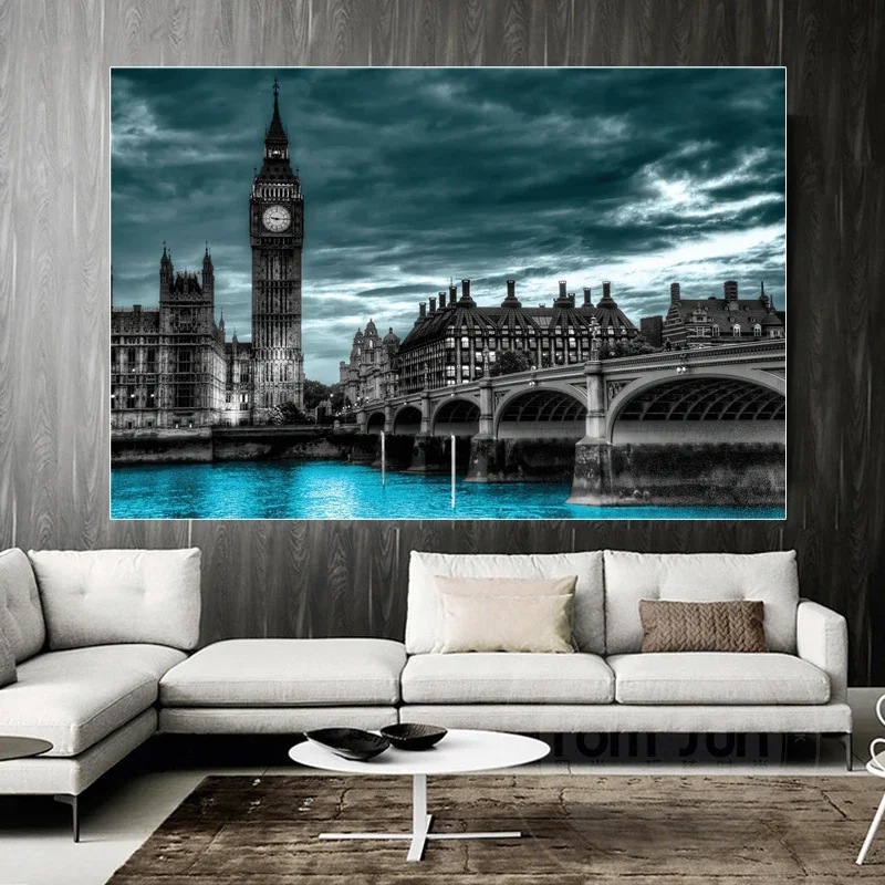 London Bridge Architecture Landscape Canvas Painting Living Room Posters Prints Wall Art Pictures Modern Bedroom Home Decoration