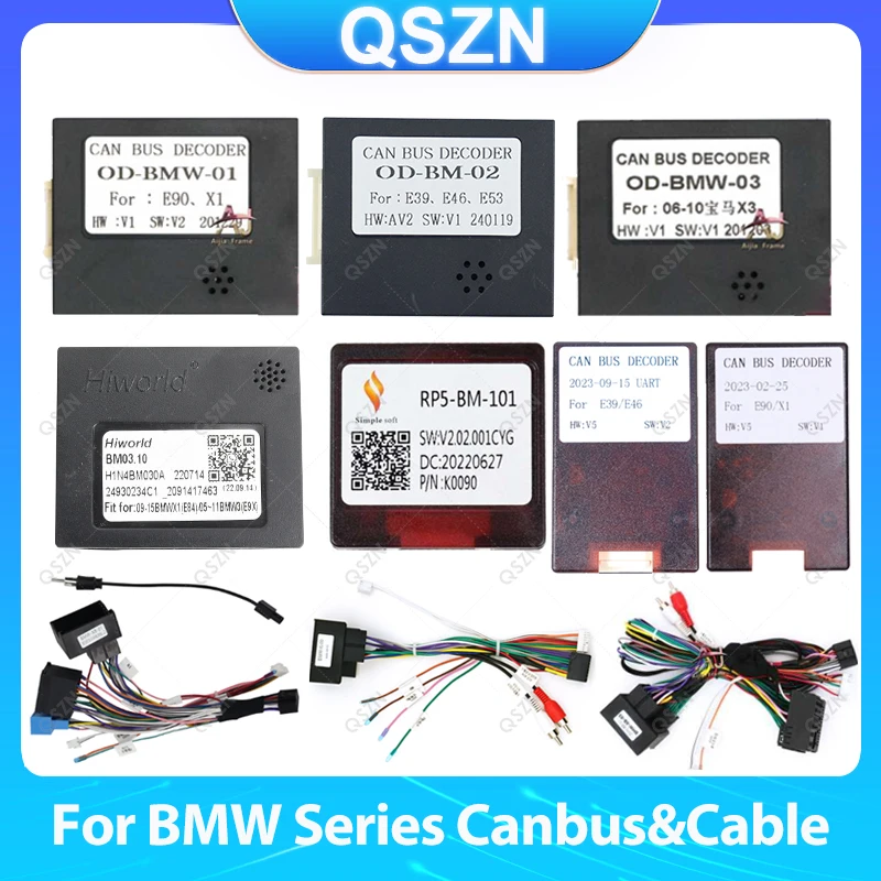 16 Pin Car Wiring Harness Adapter Canbus Box Android Power Cable For BMW E90 E91 E92 E93 E88 E82 E83 E81 E87 X1 X3 E84 E39 E46