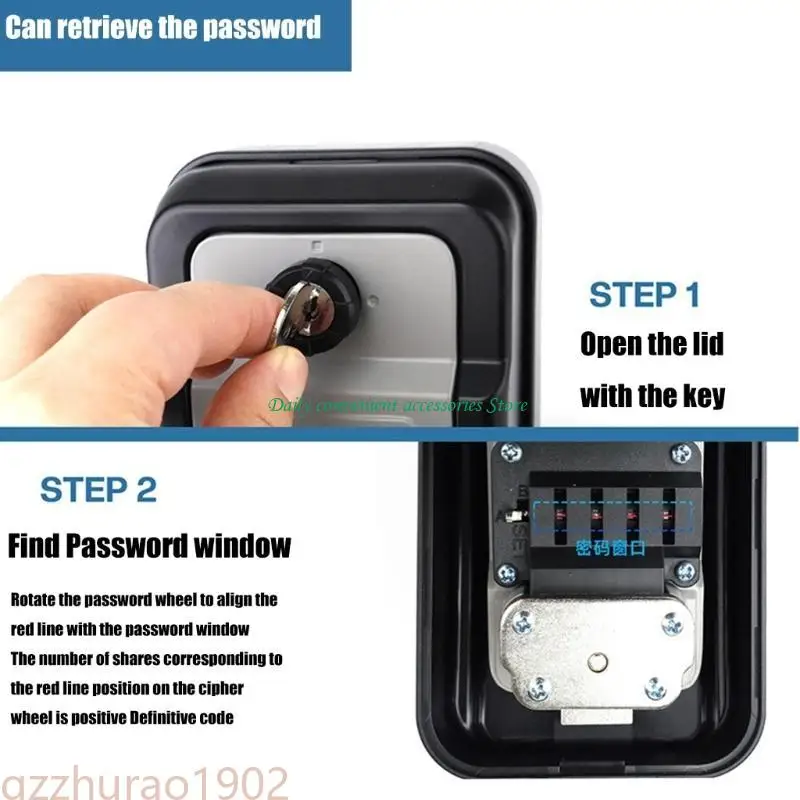 Key Storage Lock Box Padlock with 4 Digit Combination Code for Industry, Office, House, Surfing & Car Key Secure Access