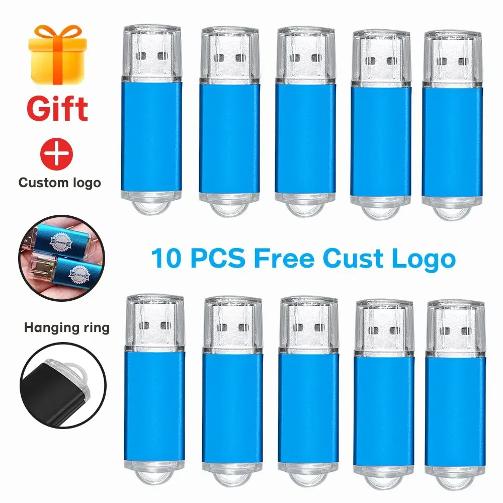 

10PCS/lot Metal USB Flash Pen Drive 32GB 4GB 16GB Pendrive 64GB Music Album Memory Usb Stick 512MB USB Gift Free Custom LOGO